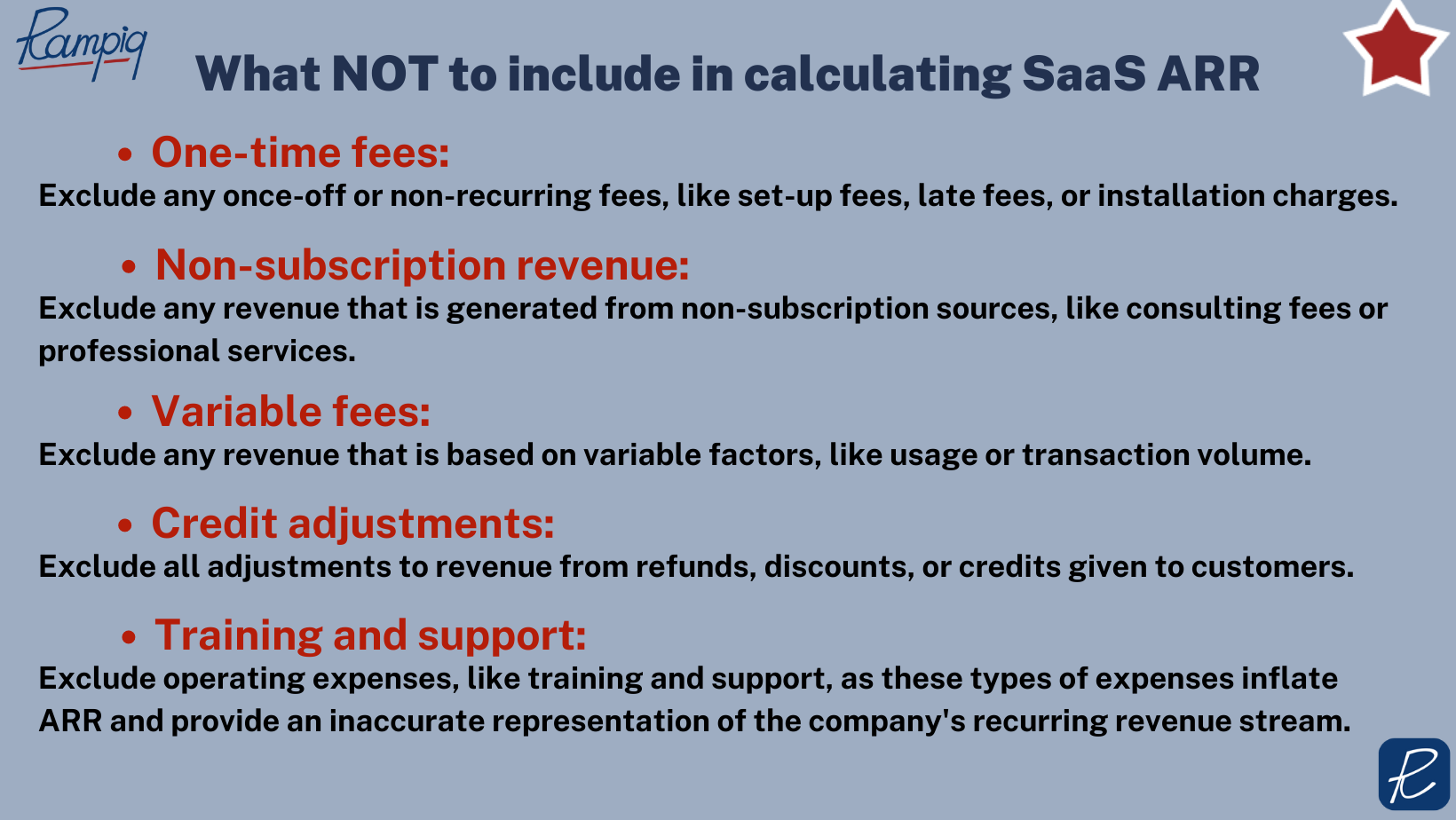 What NOT to include in calculating SaaS ARR