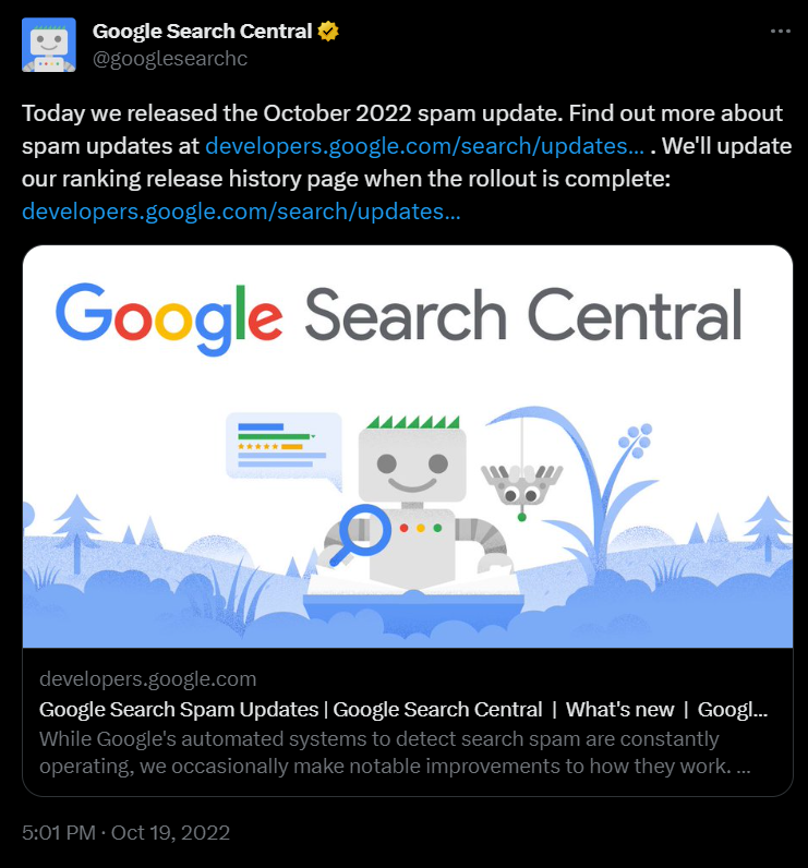 google october 2022 spam update