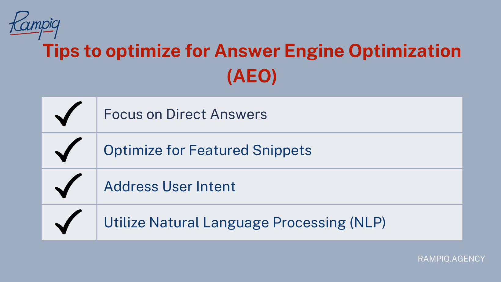 Tips to optimize for Answer Engine Optimization (AEO)