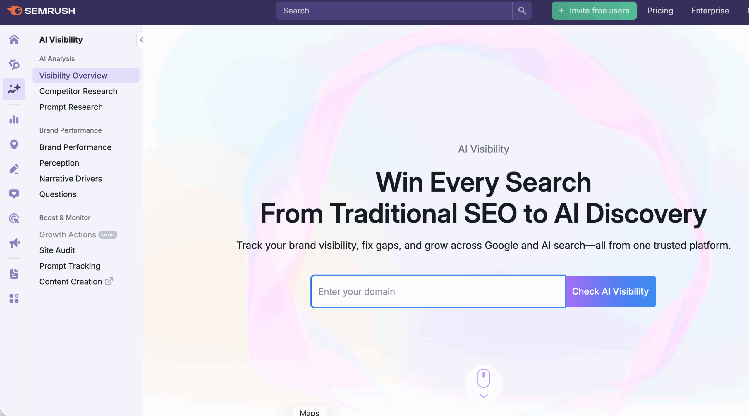 semrush ai visibility checker tools