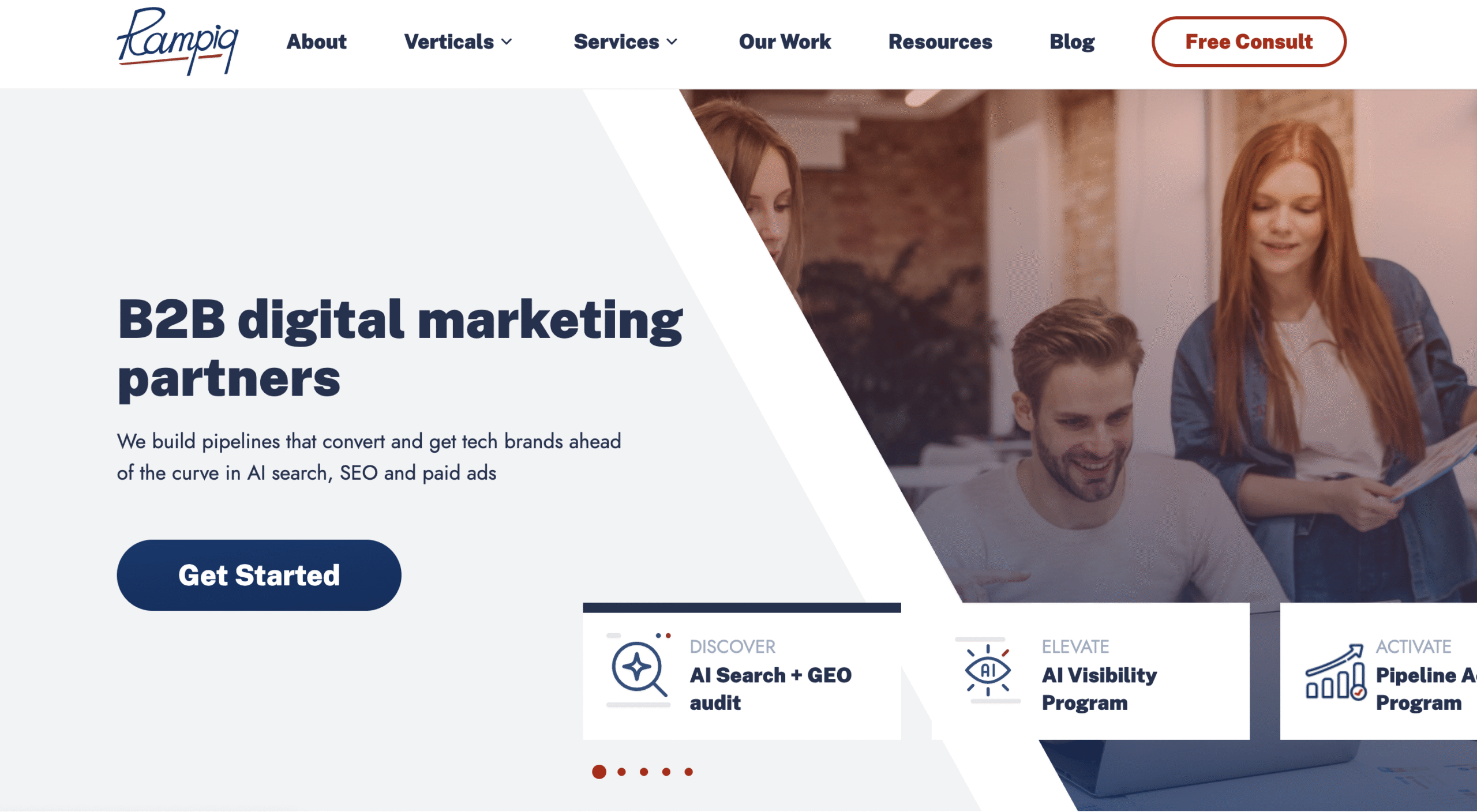 rampiq best ai search visibility agencies for b2b